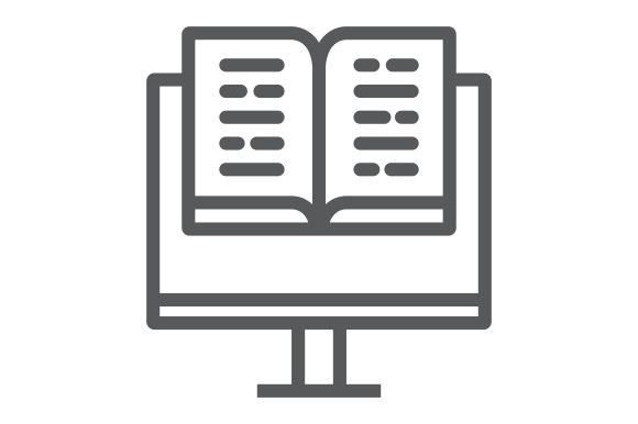 Virtual Education Line Icon: Enhancing Digital Learning Visuals